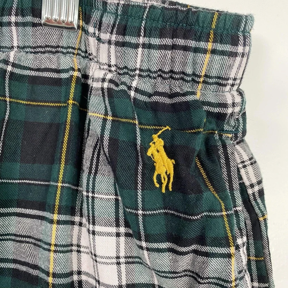 Polo Ralph Lauren Pajama Pants Mens XL Green‎ Plaid Sleepwear Drawstring Lounge